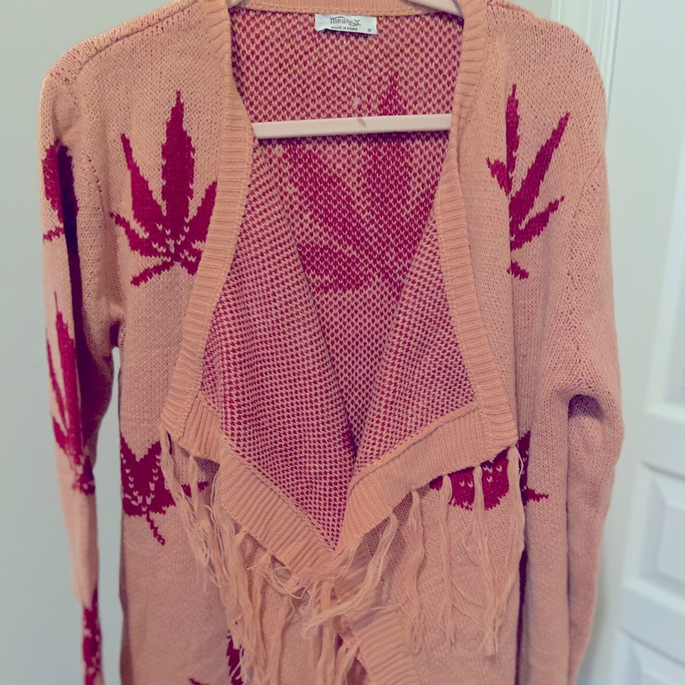 3/4 length leaf sweater